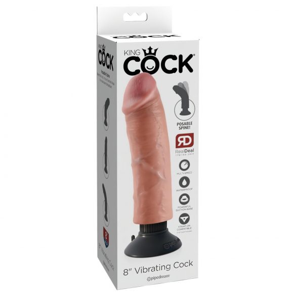 King Cock 8 - Flexible, Realistic Vibrator (25cm) 