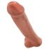 King Cock 15 - Suction Cup, Giant Dildo with Balls (38cm) - Dark Natural