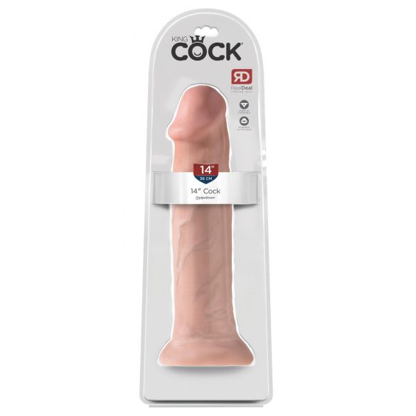 King Cock 14 - Large Suction Cup Dildo (36cm) - Natural 