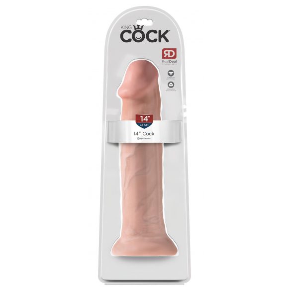 King Cock 14 - Large Suction Cup Dildo (36cm) - Natural 