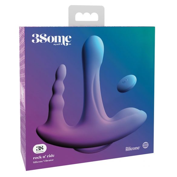 3Some Rock N' Ride - Rechargeable, Radio Triple Vibrator (Purple) 