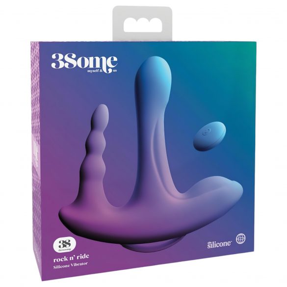 3Some Rock N' Ride - Rechargeable, Radio Triple Vibrator (Purple) 