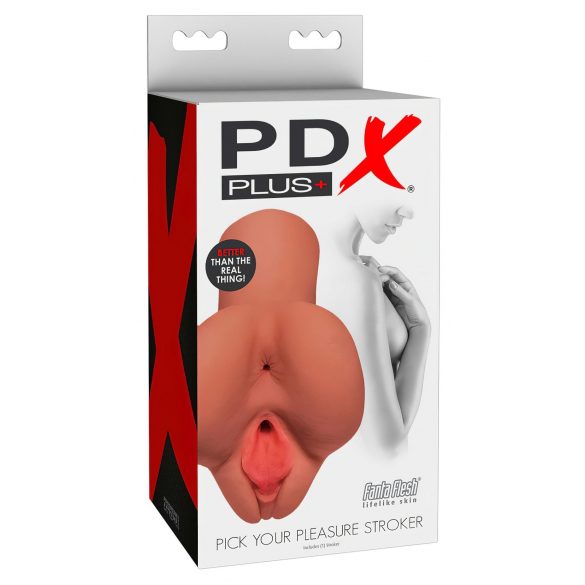 PDX Pick Your Pleasure - 2in1 Vagina and Anal Masturbator (Natural) 