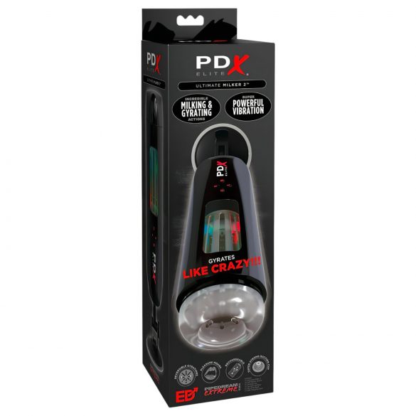 PDX Ultimate Milker 2 - Rechargeable Rotating Vibrating Masturbator (Black) 