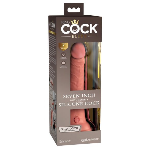 King Cock Elite 7 - Suction Cup Realistic Dildo (7 inch) - Natural 