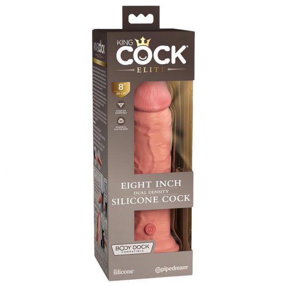 King Cock Elite 8 - Suction Cup Realistic Dildo (20cm) - Natural 