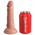 King Cock Elite 6 - Realistic Vibrator with Suction Cup (15cm) - Natural 