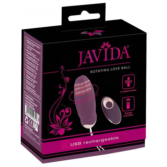 Javida - Radio-Controlled Rotating Beaded Vibrating Egg (Purple) 