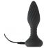 ANOS - Rechargeable, Radio-Controlled, Rotating Beaded Spiral Anal Vibrator (Black) 