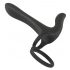 Black Velvet - Rechargeable, 2-in-1 Couple's Vibrator and Penis Ring (Black)