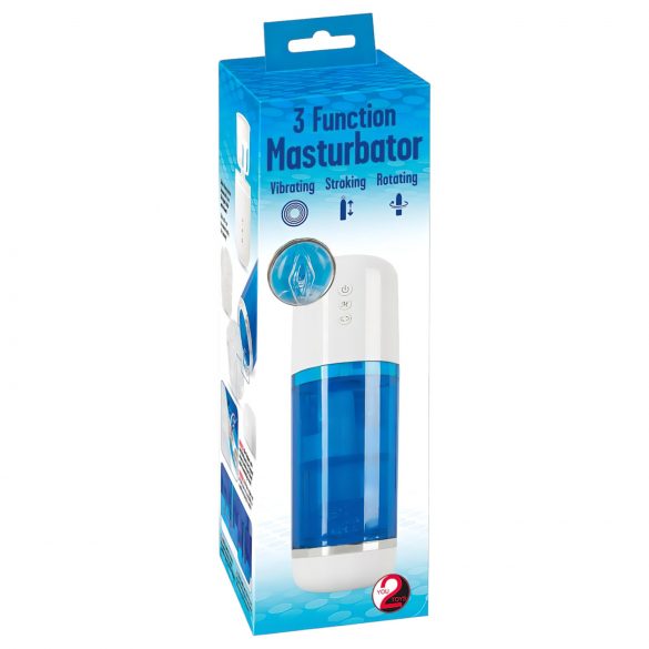 You2Toys - Rechargeable Rotating-Thrusting Masturbator (Blue-White)