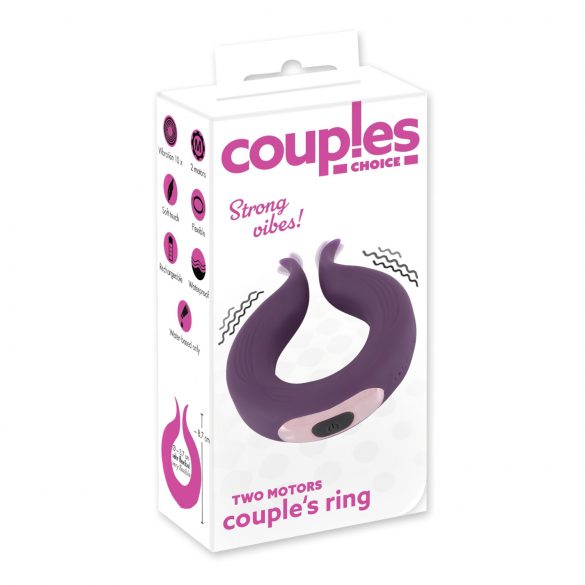 Couples Choice - Rechargeable Dual-Motor Vibrating Ring (Purple)