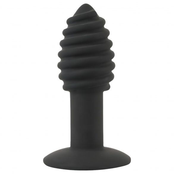 Black Velvet Twist - Rechargeable Silicone Anal Vibrator (Black) 