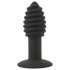 Black Velvet Twist - Rechargeable Silicone Anal Vibrator (Black) 