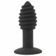 Black Velvet Twist - Rechargeable Silicone Anal Vibrator (Black) 