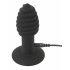 Black Velvet Twist - Rechargeable Silicone Anal Vibrator (Black) 