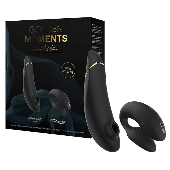 Womanizer Golden Moments 2 - Clitoral Stimulator and Couple's Vibrator (Black) 