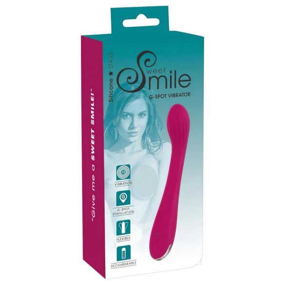 SMILE G-spot - Rechargeable, ribbed G-spot vibrator (purple)