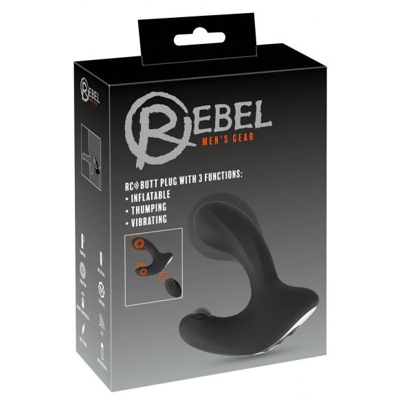 Rebel RC - Rechargeable Wireless Inflatable Anal Vibrator (Black) 