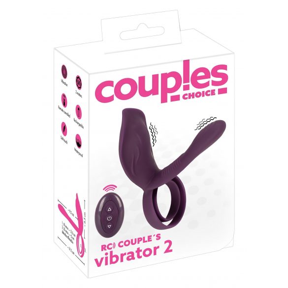 Couples Choice - Rechargeable Wireless Penis Ring (Purple) 