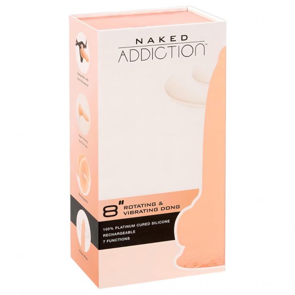 Naked Addiction 8-inch Rechargeable Rotating Vibrator - Natural 