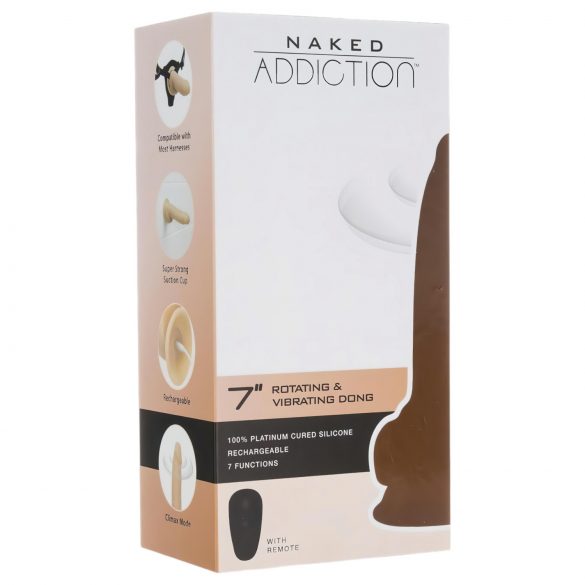 Naked Addiction Rotating 7 - Rechargeable, Rotating Vibrator (18cm) - Natural