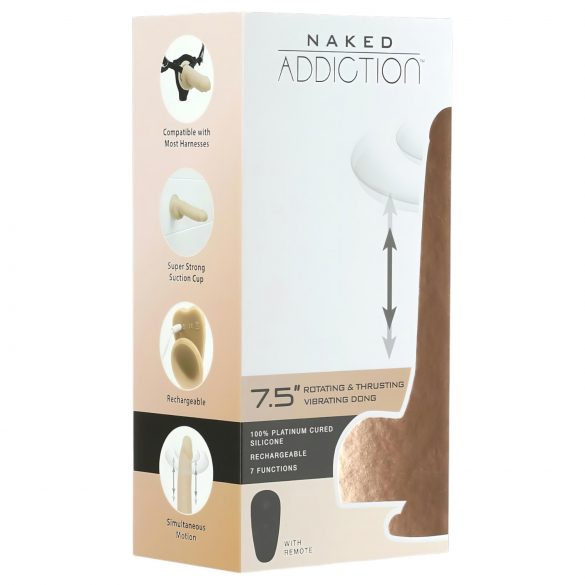 Naked Addiction Thrusting 7.5 - Thrusting Vibrator (19cm) - Natural