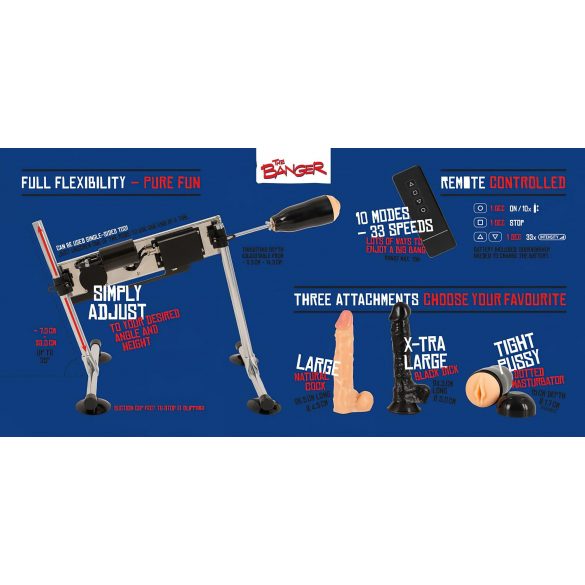 The Banger Fucking Machine - Dual Sex Machine with 2 Dildos and Artificial Vagina 