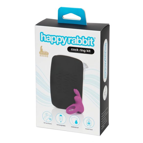 Happy Rabbit Vibrating Cock Ring with Storage Pouch (Purple) 