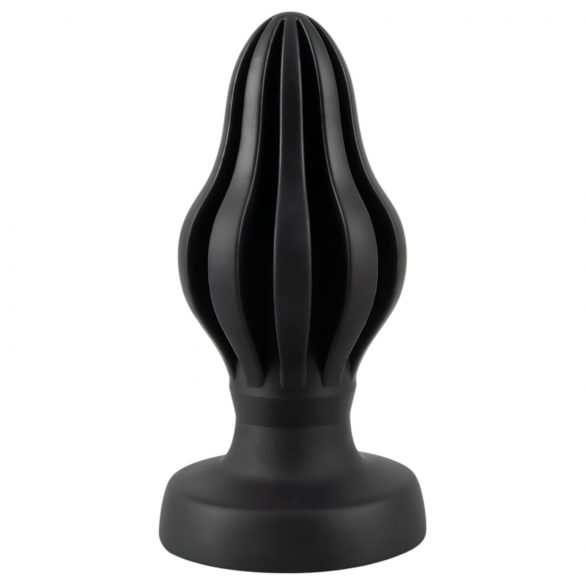 ANOS - Super Soft, Ribbed Anal Dildo - 5cm (Black)