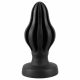 ANOS - Super Soft, Ribbed Anal Dildo - 5cm (Black) 