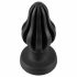 ANOS - Super Soft, Ribbed Anal Dildo - 5cm (Black) 