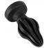 ANOS - Super Soft, Ribbed Anal Dildo - 5cm (Black) 