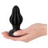 ANOS - Super Soft, Ribbed Anal Dildo - 5cm (Black)