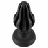 ANOS - Super Soft, Ribbed Anal Dildo - 7cm (Black) 