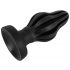 ANOS - ribbed soft anal dildo - 7cm (black)