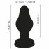 ANOS - Super Soft, Ribbed Anal Dildo - 7cm (Black) 