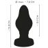 ANOS - ribbed soft anal plug - 7cm (black)