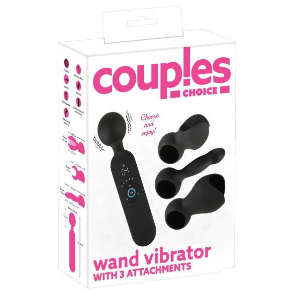 Couples Choice - Rechargeable Warming Massage Vibrator (Black) 