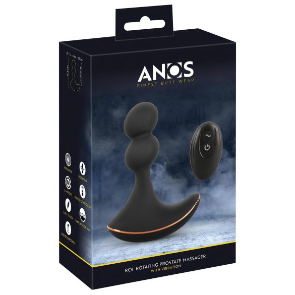 ANOS - Dual Motor Rotating Anal Vibrator (Black)