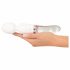 Liaison Wand - Rechargeable Silicone-Glass LED Vibrator (Transparent-White) 