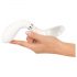 Liaison Curve - Battery Operated LED Vibrator (Transparent-White) 