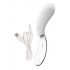 Liaison Curve - Battery Operated LED Vibrator (Transparent-White) 