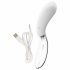 Liaison Curve - Battery Operated LED Vibrator (Transparent-White) 