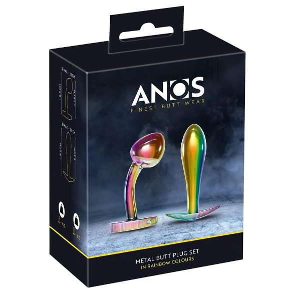 ANOS Metal Rainbow - Metal Anal Plug Set (2-piece)