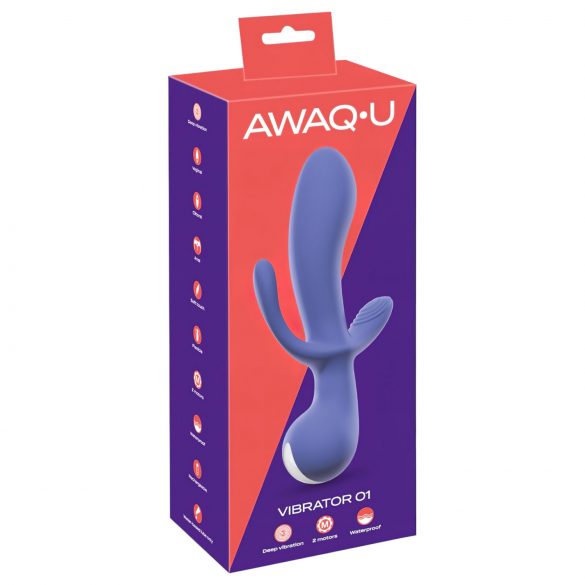 AWAQ.U 1 - Rechargeable 3-arm Vibrator (Purple) 