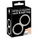 You2Toys - Metal Effect Dual Silicone Cock and Ball Ring (Silver) 