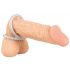 You2Toys - Metal Effect Dual Silicone Cock and Ball Ring (Silver) 