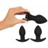 Black Velvet - Rechargeable Anal Vibrator Set - 3 Pieces (Black) 