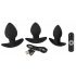 Black Velvet - Rechargeable Anal Vibrator Set - 3 Pieces (Black) 